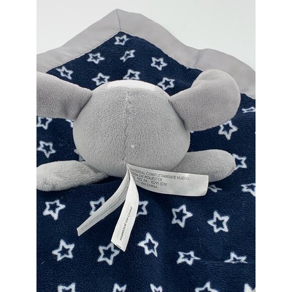 Carters Child Of Mine Lovey Puppy Navy Blue Star Satin Trim Dog Security Blanket - Picture 5 of 14